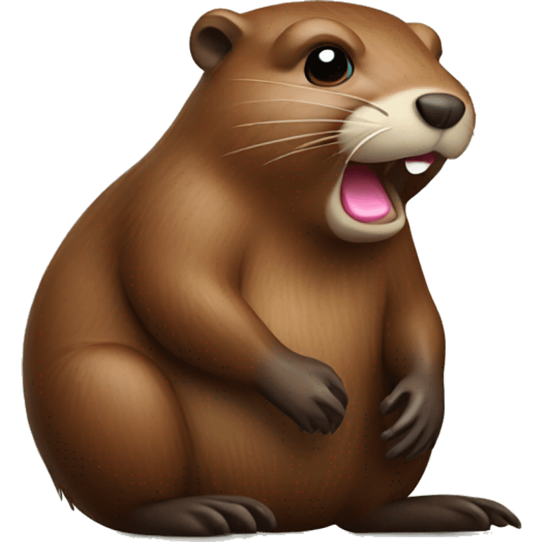 Beaver with one iPhone  emoji