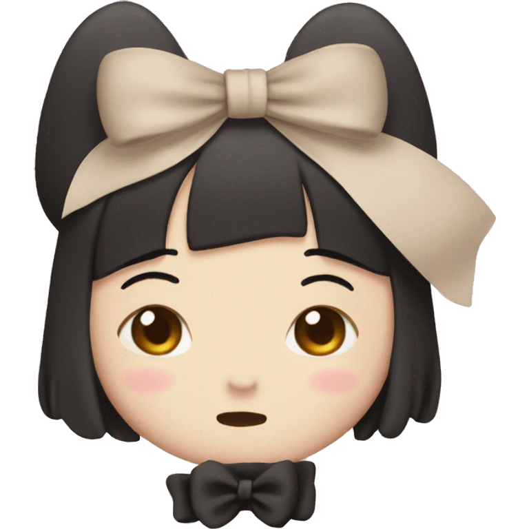 Beige kuromi with a bow emoji