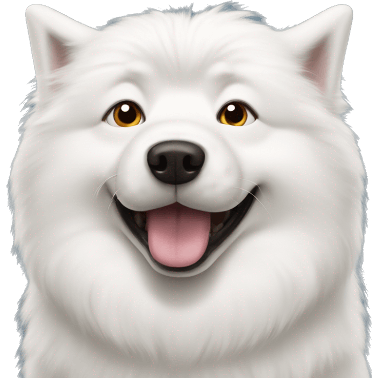 samoyed dog with a mole in the right eye  emoji