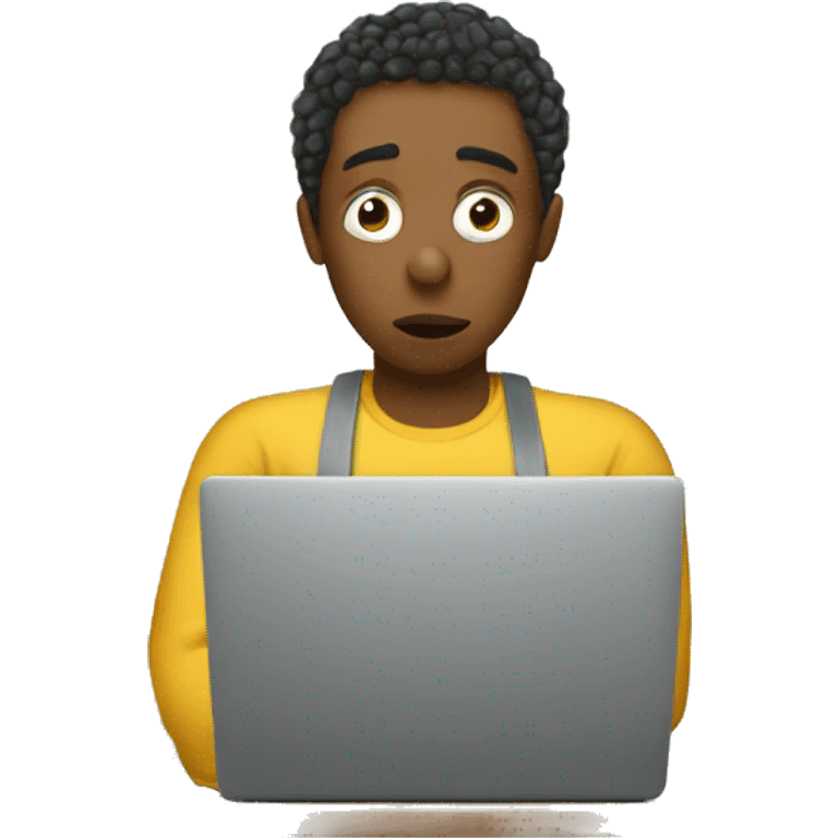 I am sick, working from home with my laptop emoji