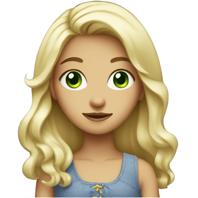 green-eyed fair-haired girl emoji