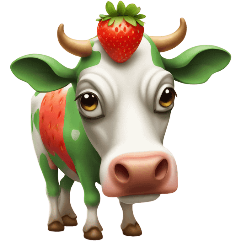 Strawberry cow emoji