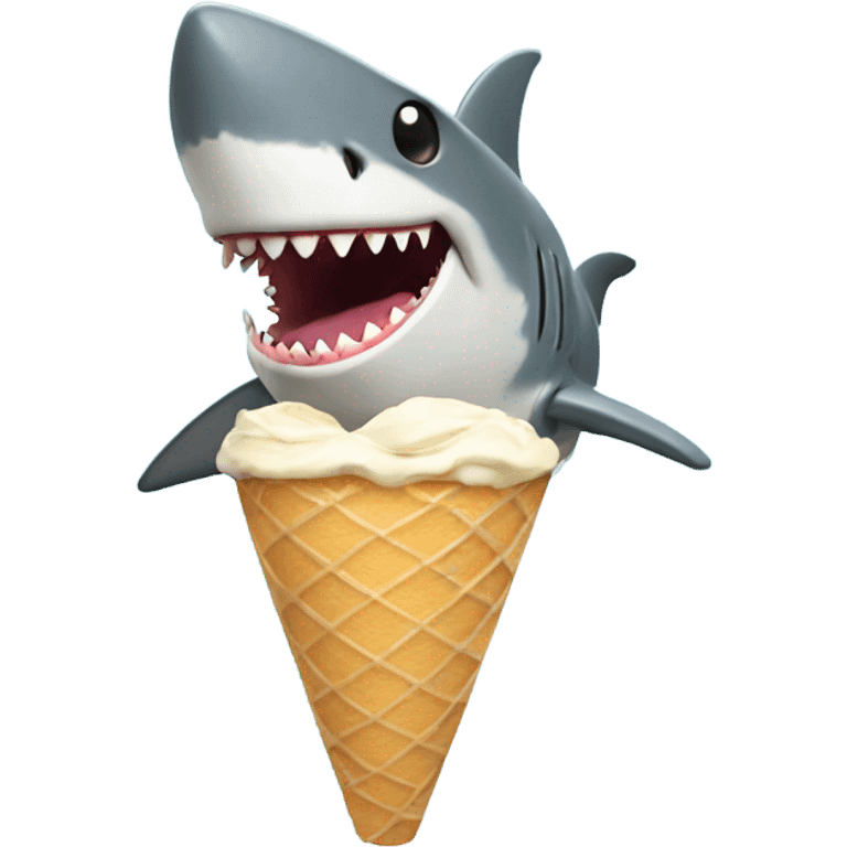 Shark eating ice cream emoji