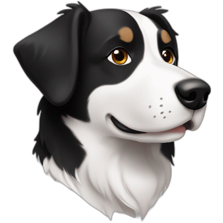 border-collie-cross-beagle-black-and-white-with-no-white-markers-and-has-shorter-hair emoji