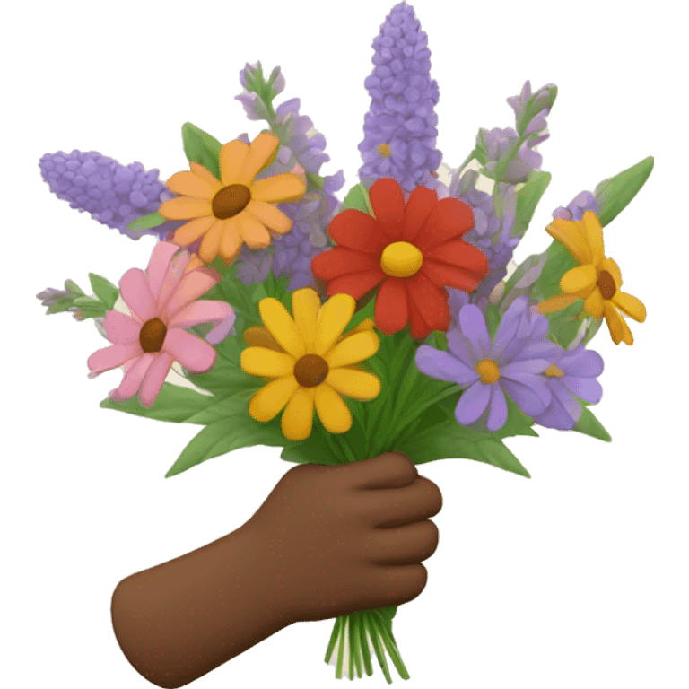 Fist holding bouquet of wildflowers emoji