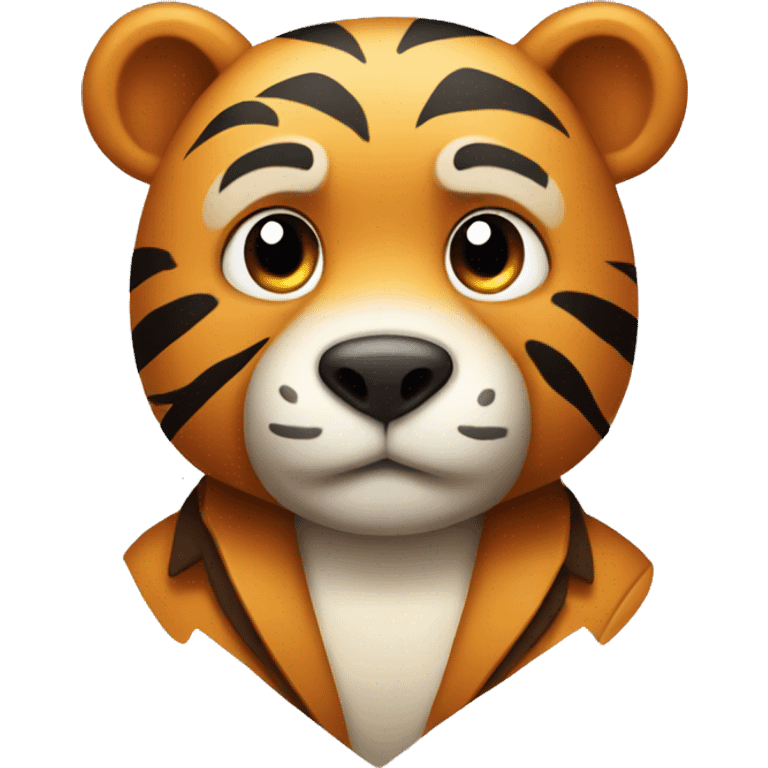 a dull, cute and classy bear but looks like a tiger emoji