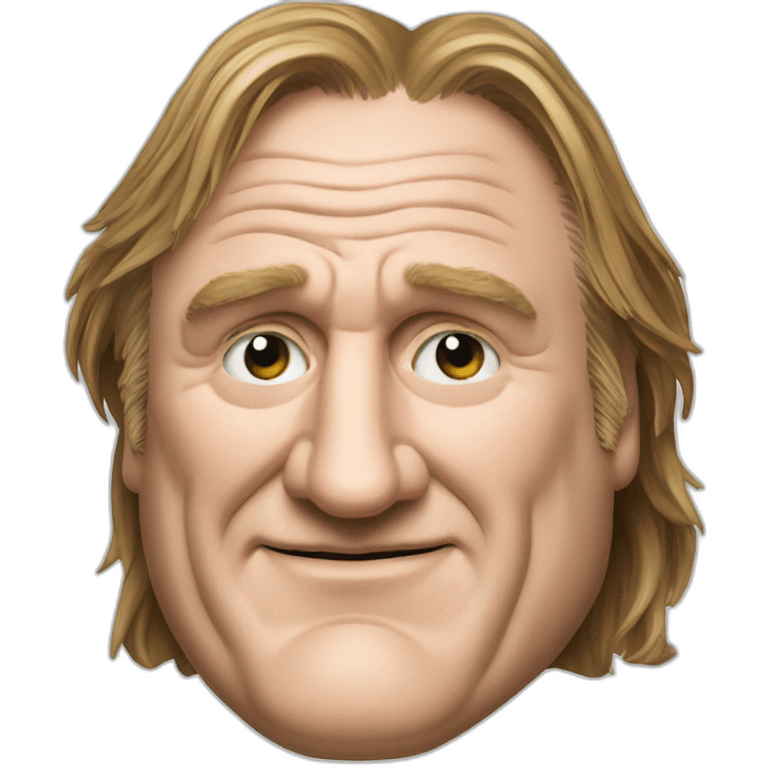 Gerard Depardieu raises square in hands emoji