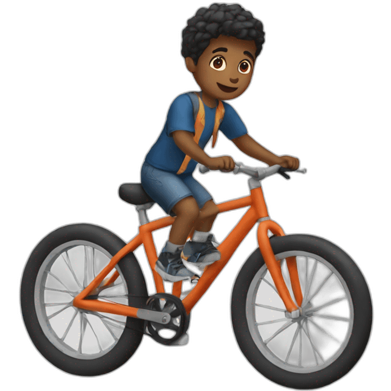 One boy sit inthe bike emoji