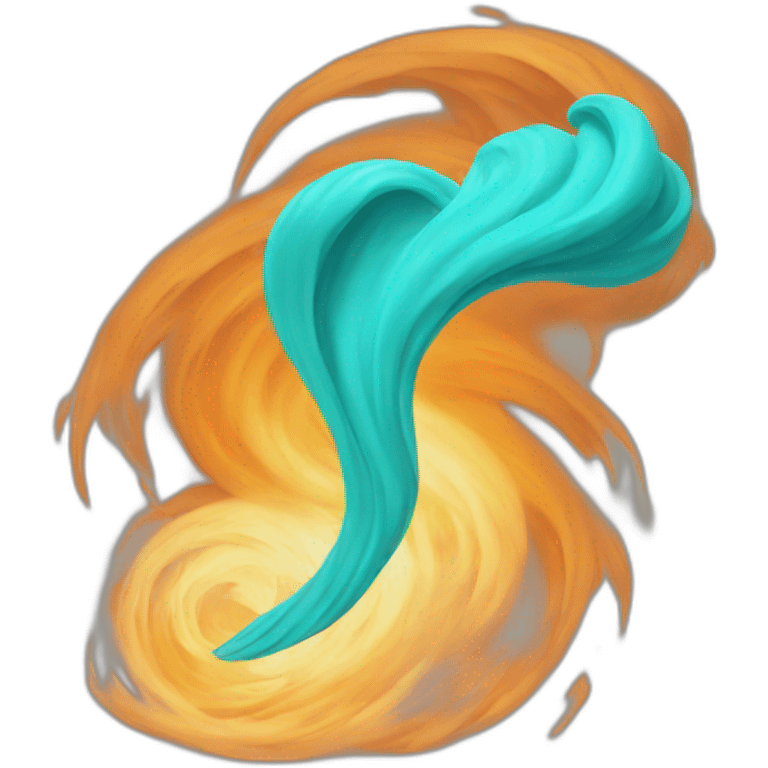 Orange teal Tornado emoji