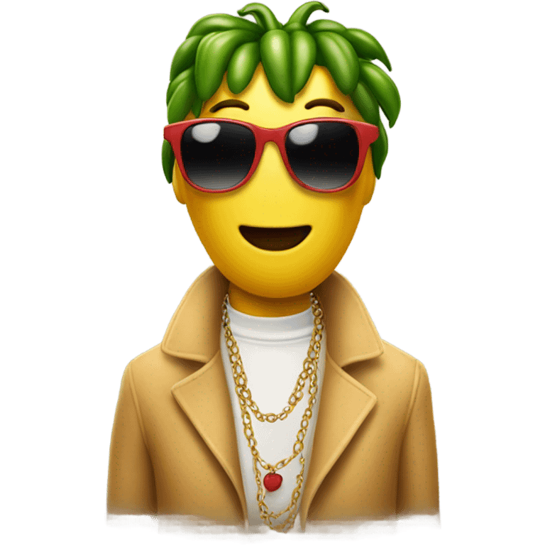 pepper with Mantel and sunglasses and necklace emoji