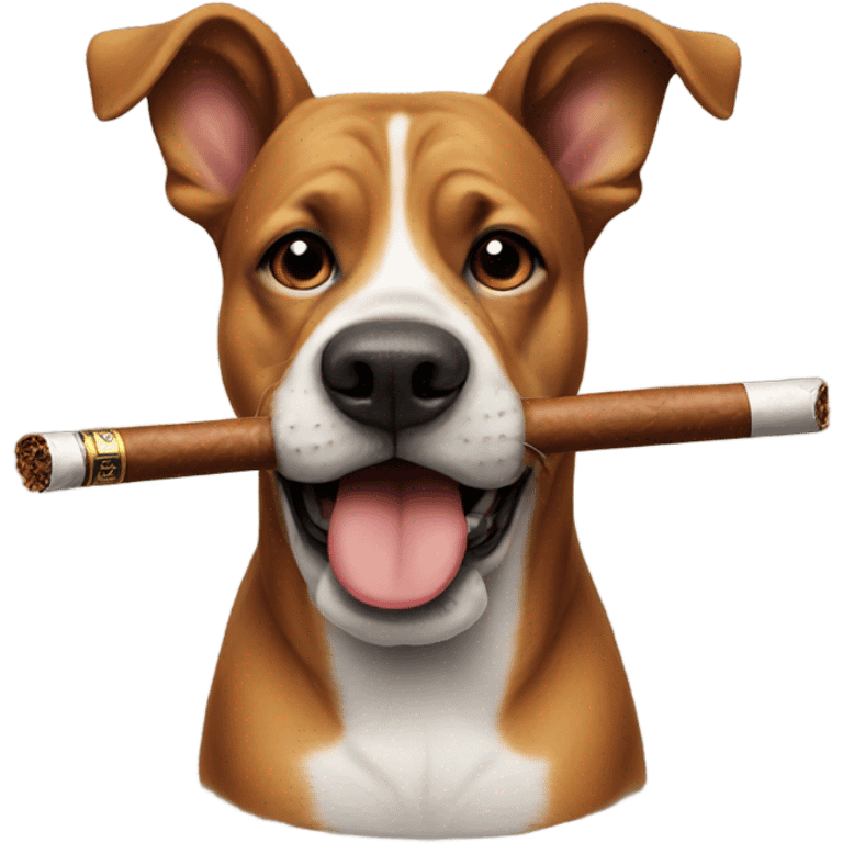 Dog with a cigar emoji