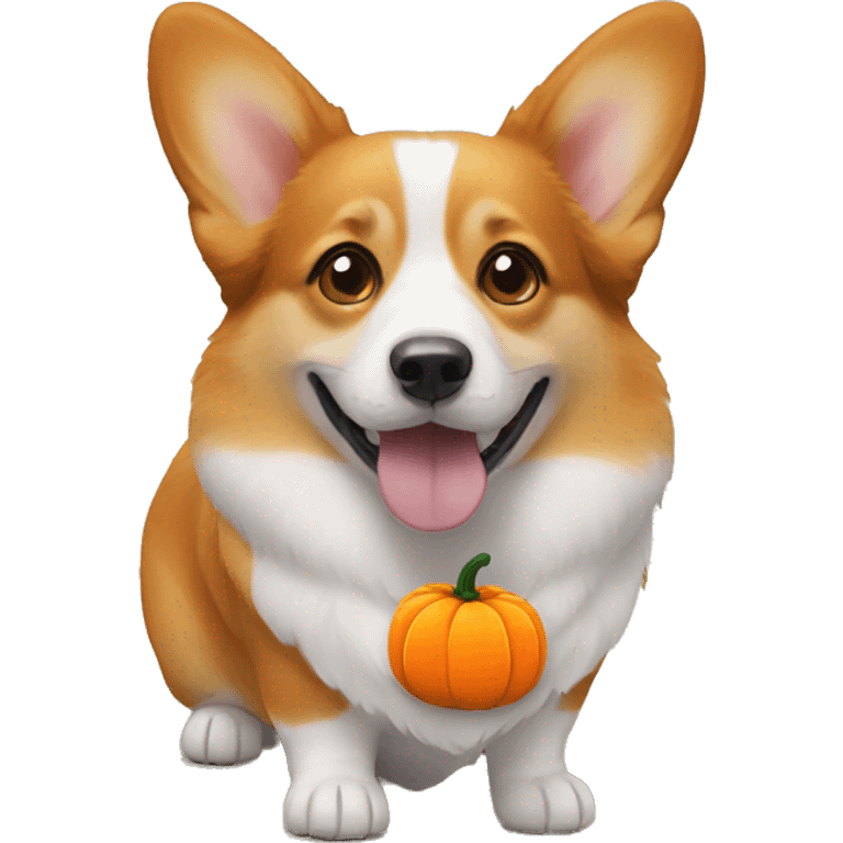 Corgi with pumpkin  emoji