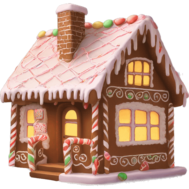 Aesthetic cozy gingerbread house emoji