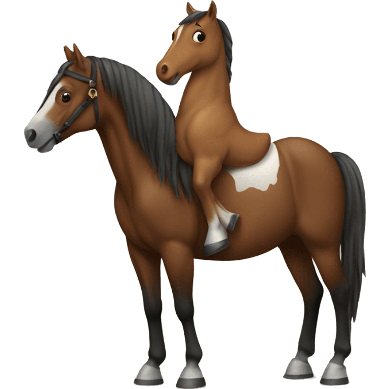 a horse on top of a horse emoji