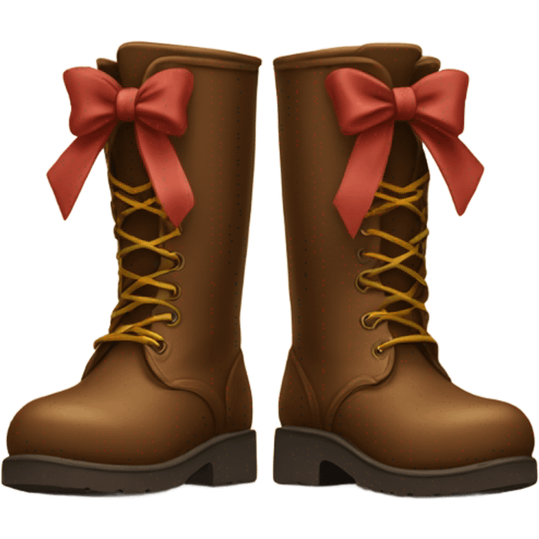 bow on brown boots emoji