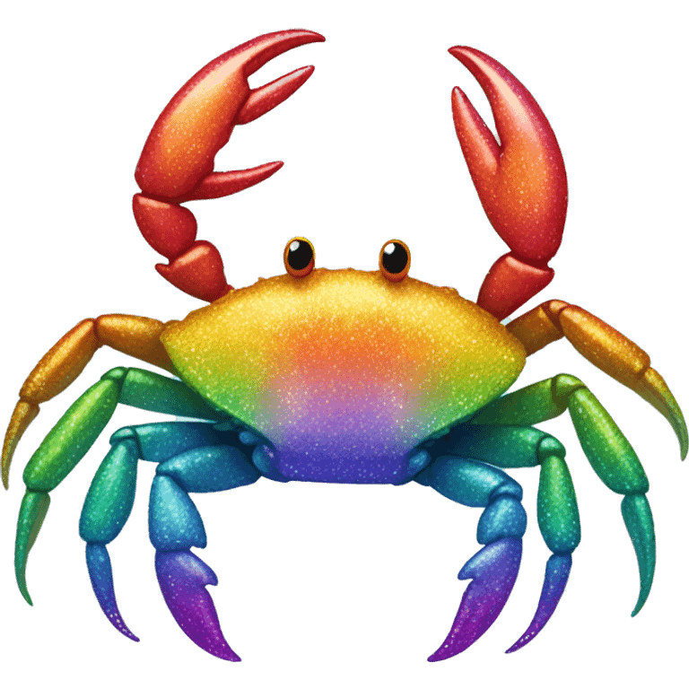 Glittery rainbow crab  emoji