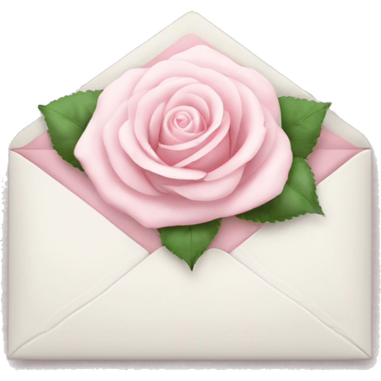 White envelope with light pink rose emoji