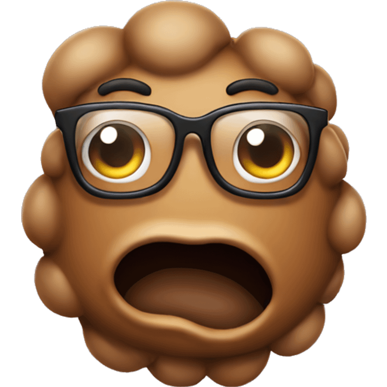 Poop with glasses emoji