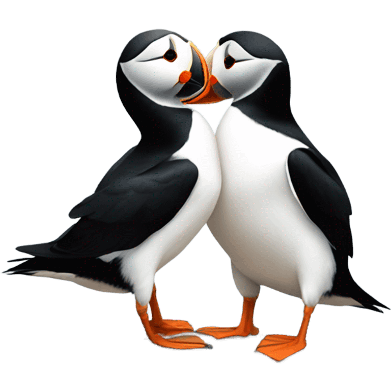 Puffins nuzzling emoji