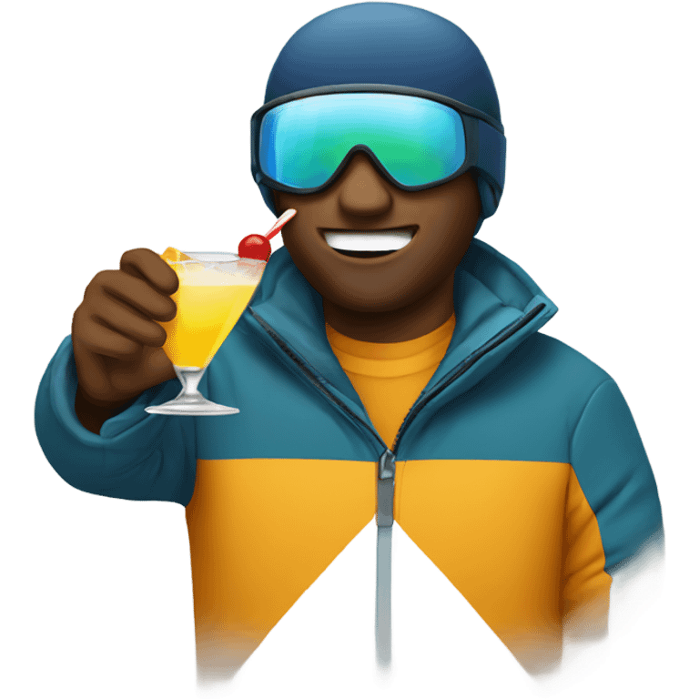 Skier drinking cocktail emoji