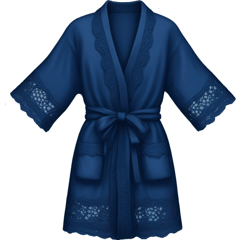 Navy blue lace robe  emoji