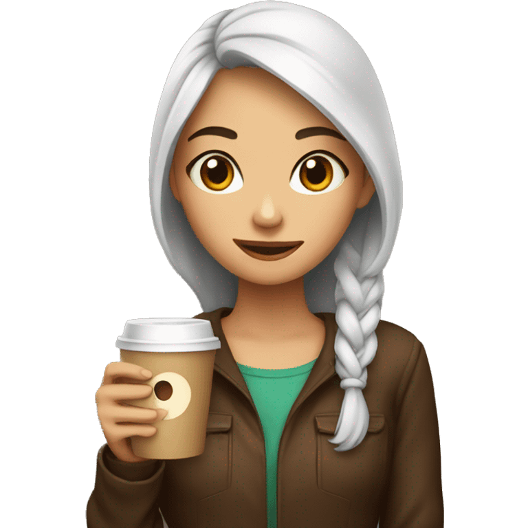 Girl with coffe emoji