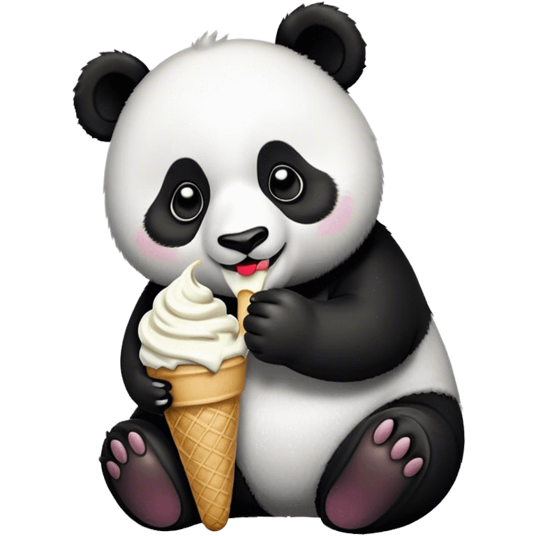 Panda eating ice cream emoji