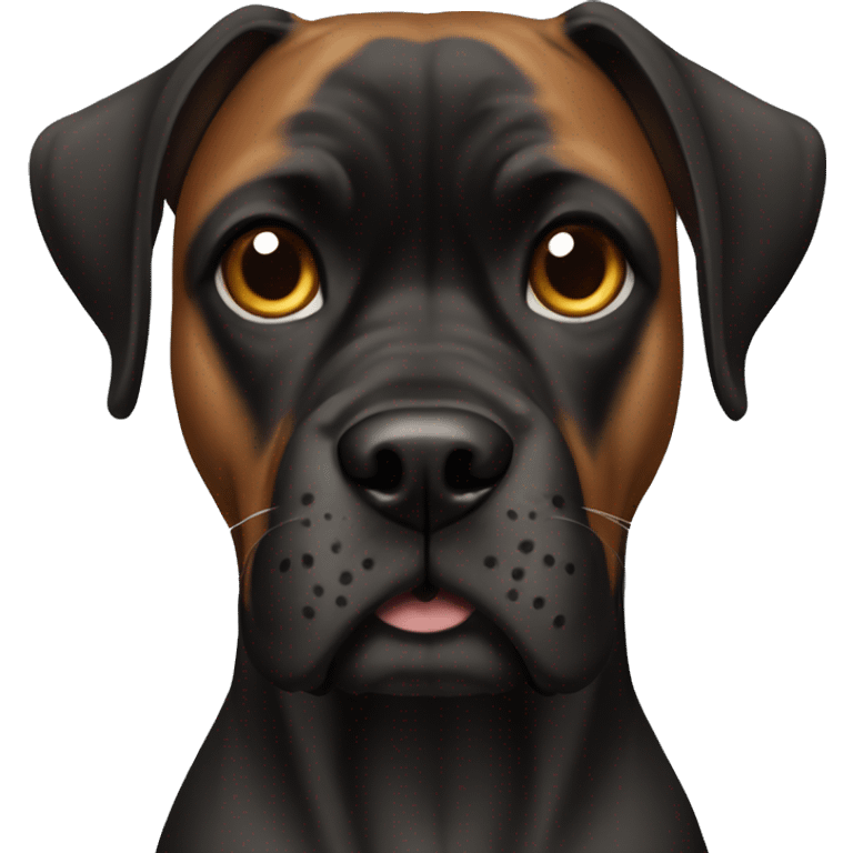 Black muzzle boxer dog emoji