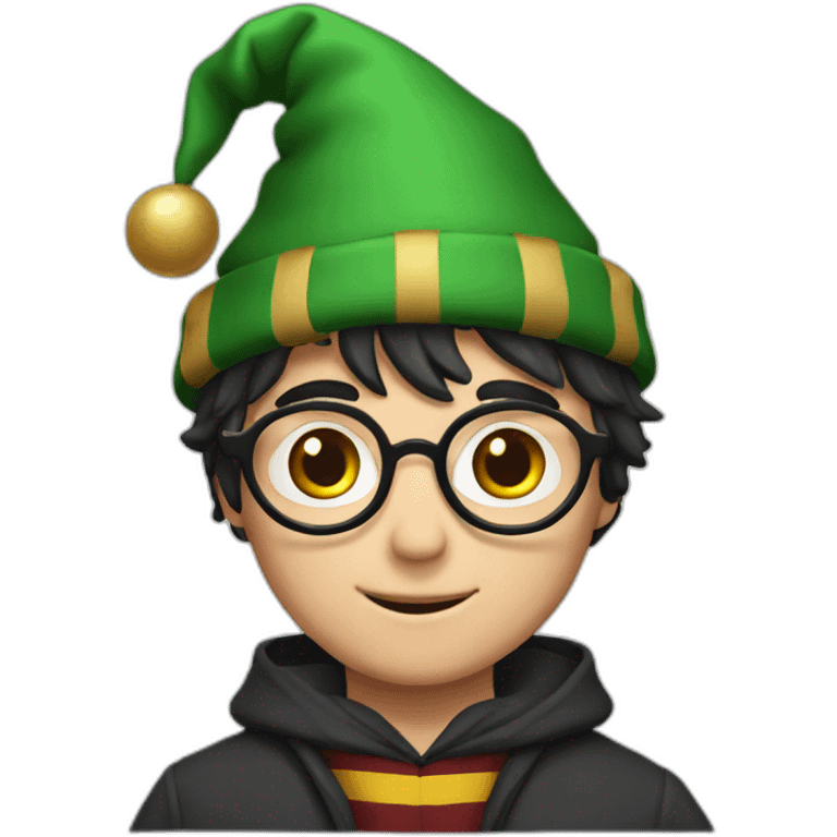 harry potter with xmas hat emoji