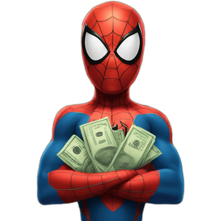  spiderman with a lot of cash emoji