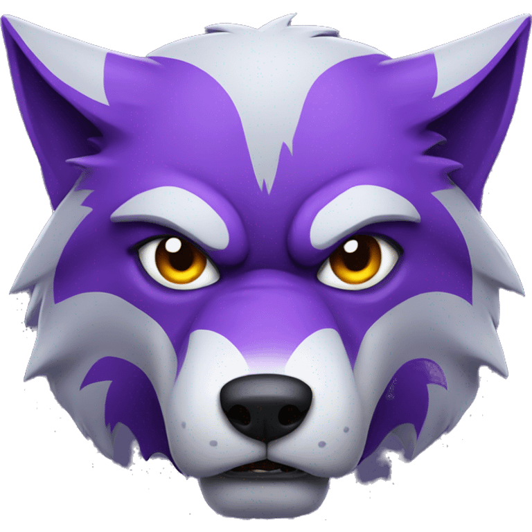 A purple angry wolf emoji