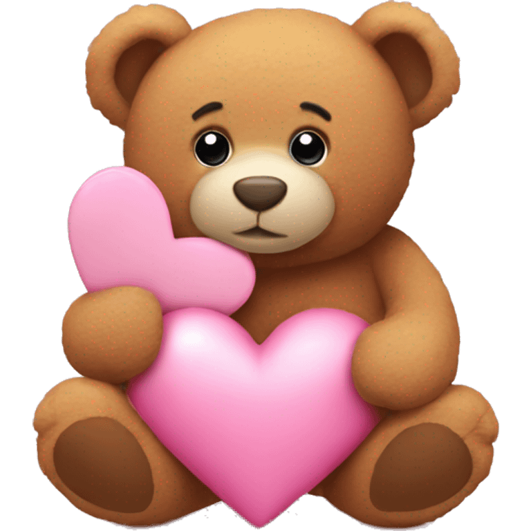 Pink heart with teddy bear ￼ emoji