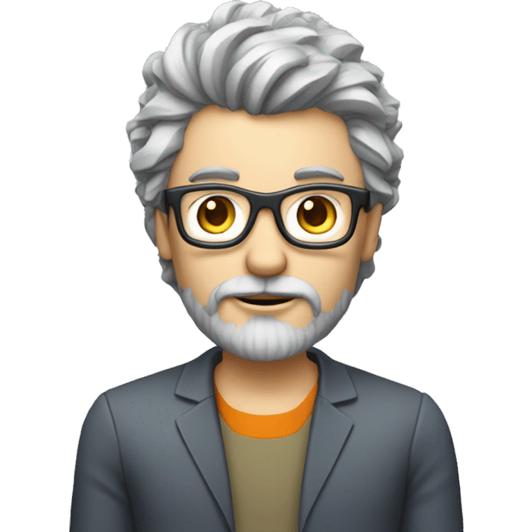 middle aged Information technology professional in Quantum industry with blah hair and beard emoji