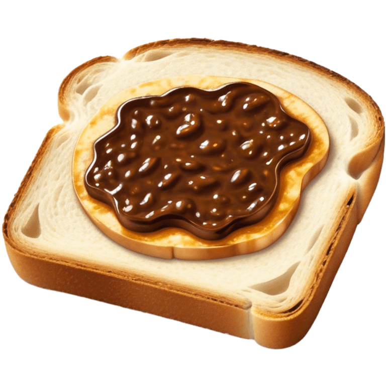 Vegemite on Toast Cinematic Realistic Vegemite on Toast Dish Emoji, depicted as a toasted slice of bread generously spread with Vegemite, rendered with warm textures and crisp details that capture its uniquely Australian flavor. emoji