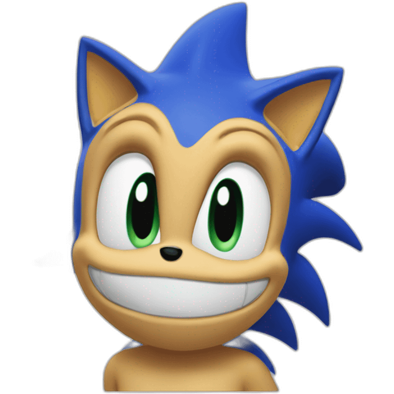 La tête de sonic le hérisson avec des yeux en cœur emoji