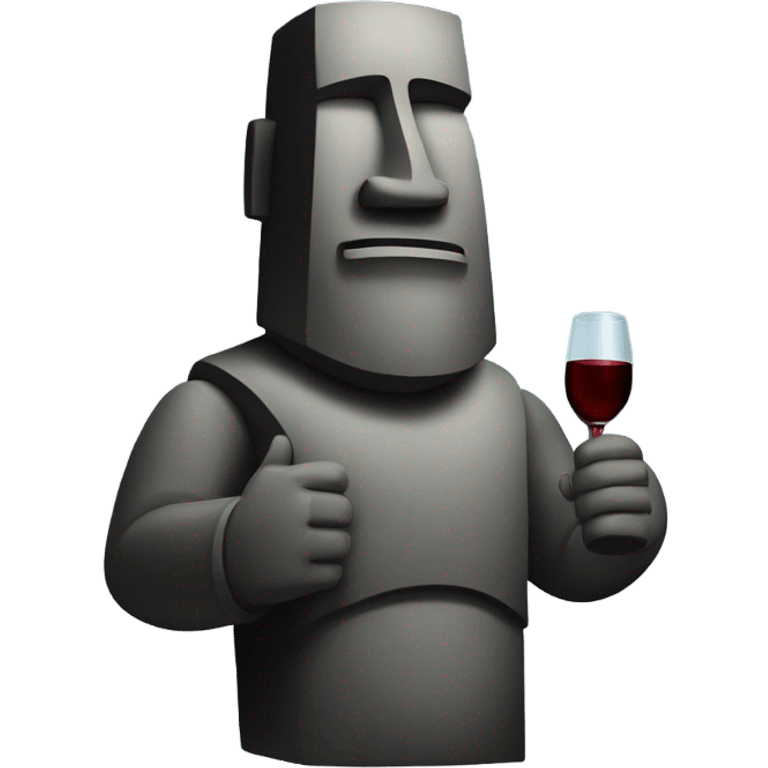 moai with wine emoji