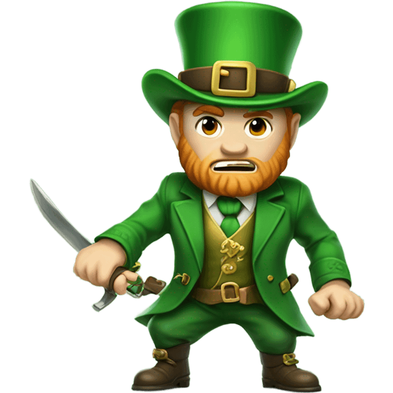 Leprechaun fighting emoji