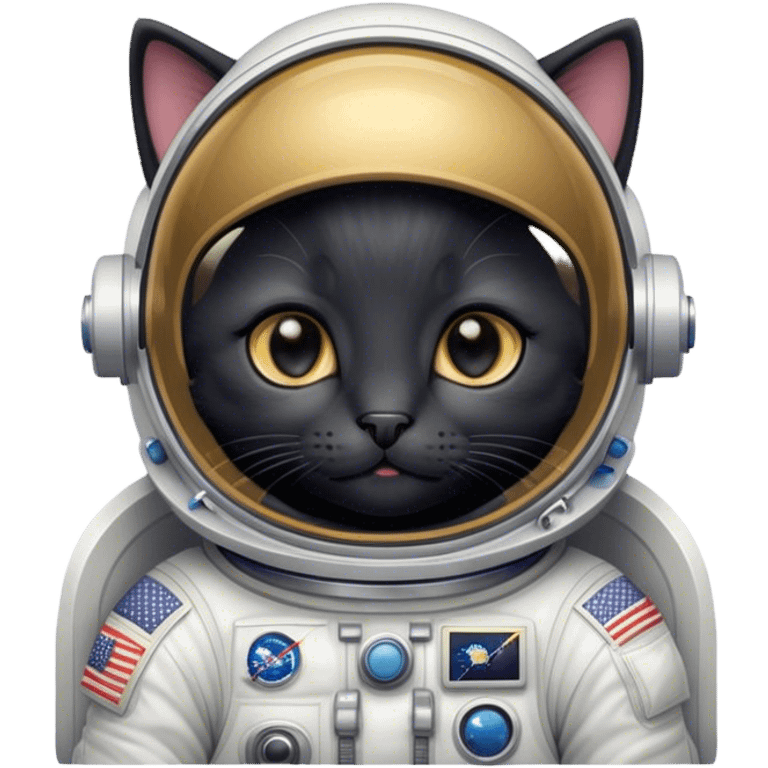 Black kitten astronaut  emoji