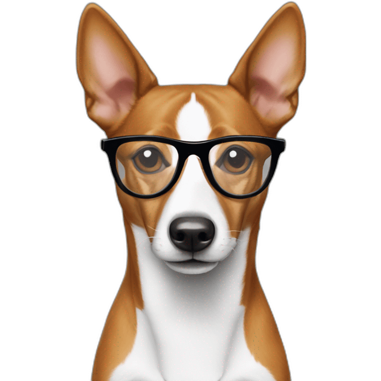 Basenji in glasses  emoji