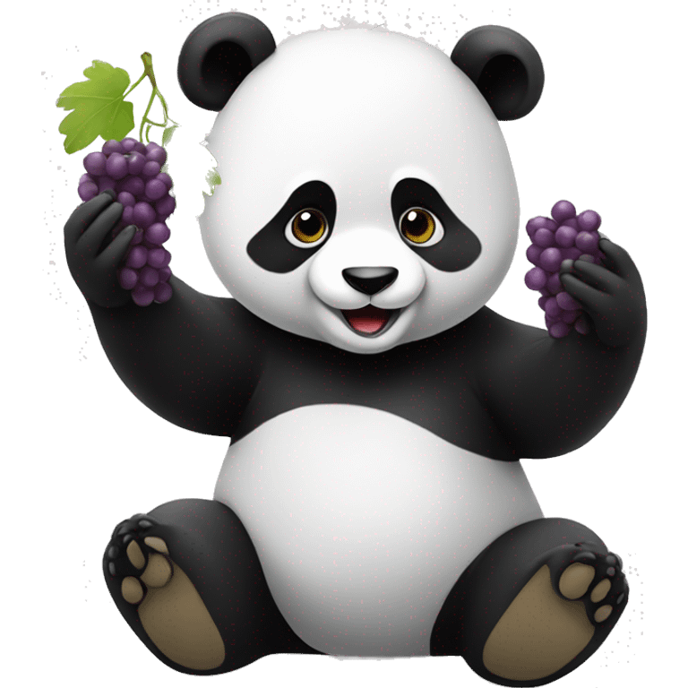 Panda eating grapes emoji