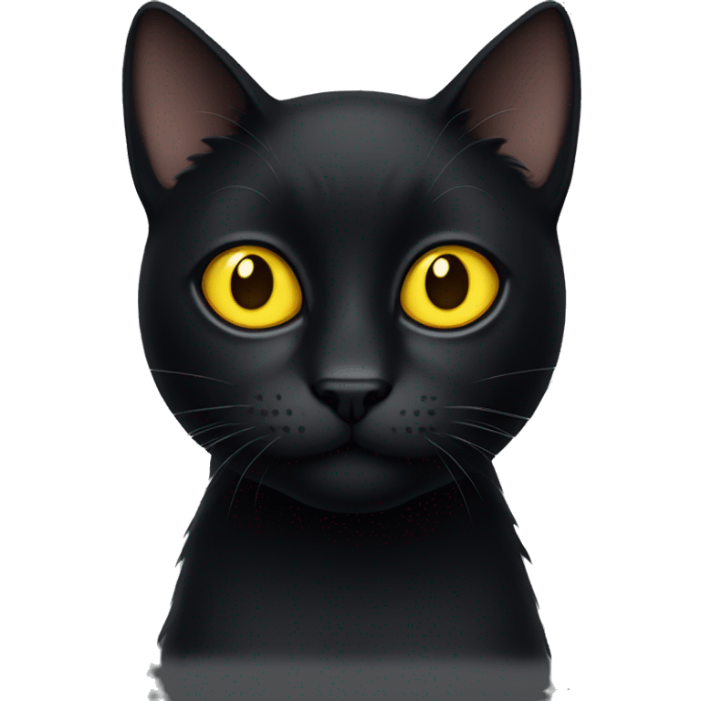 Black cat with yellow eyes  emoji