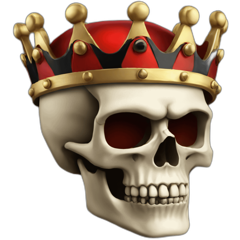 Skull king crown red black emoji