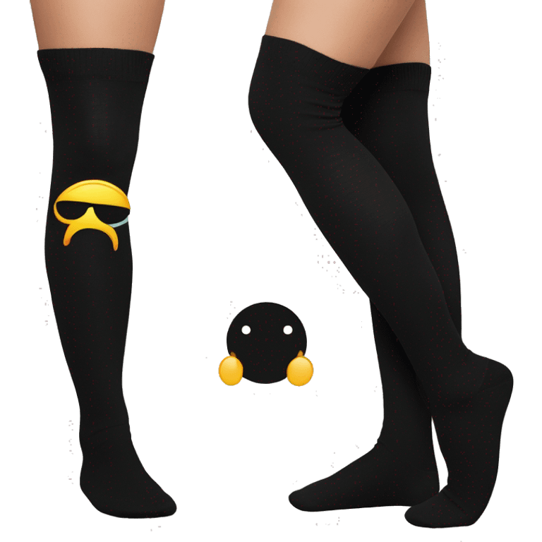 Just Plain Black over knee socks emoji