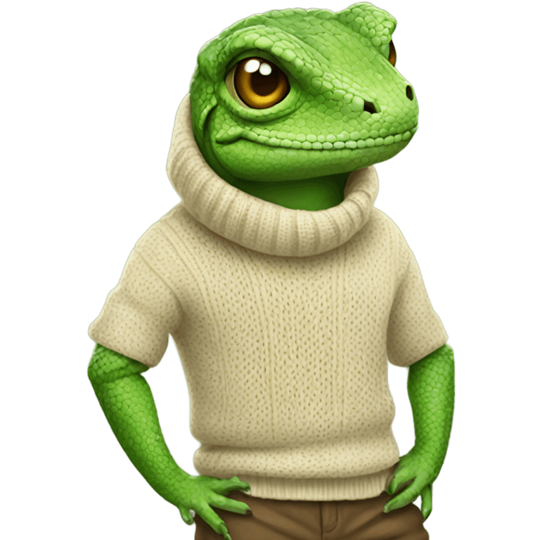 Lizard wearing a sweater emoji