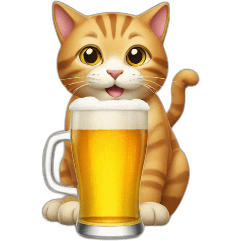 Cat qui boit une biere emoji