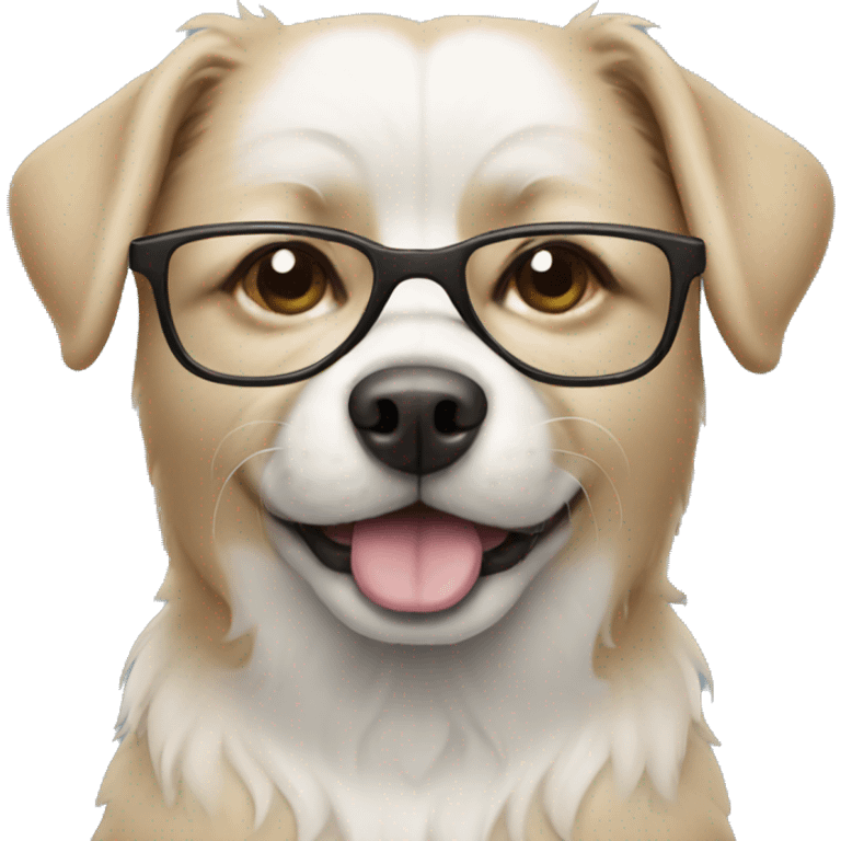 Dog wearing glasses  emoji