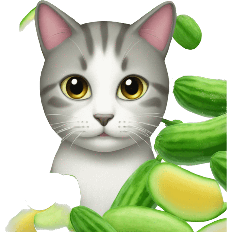 cat with cucumbers  emoji