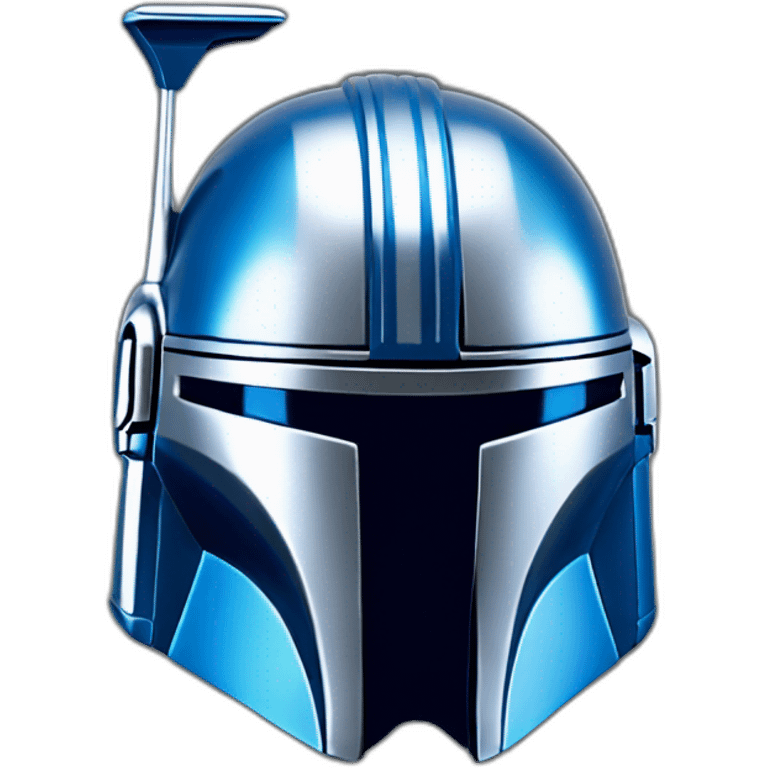 blue mandalorian helmet with silver accent emoji