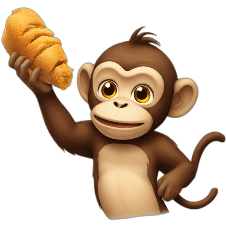 Monkey eat chicken  emoji