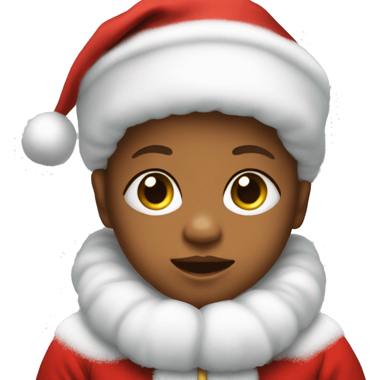 Baby wearing a santa claus suit emoji